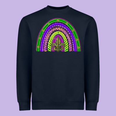 Mardi Gras Rainbow Heavyweight Sweatshirt Designed By Barkaloodesign