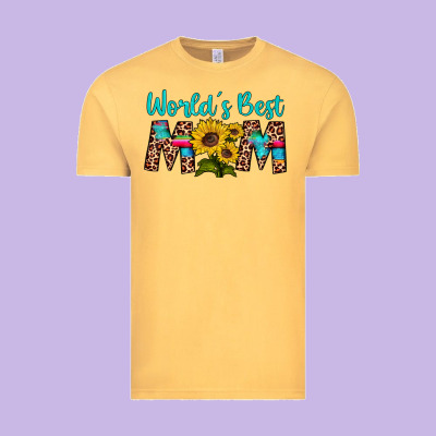 World's Best Mom Sunflower Vintage Tee Designed By Artiststas