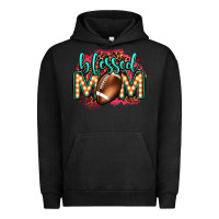 Pigment Black blessed american football mom lightbulb letters Urban Hoodie - OliviaCreatesArt