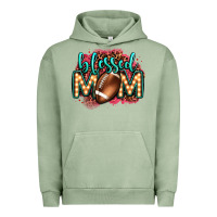 Pigment Oil Green blessed american football mom lightbulb letters Urban Hoodie - OliviaCreatesArt