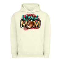 Pigment Pistachio blessed american football mom lightbulb letters Urban Hoodie - OliviaCreatesArt