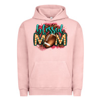 Pigment Salmon blessed american football mom lightbulb letters Urban Hoodie - OliviaCreatesArt