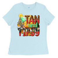 Baby Blue tan and tipsy Ladies Tee - texasbilliewilder