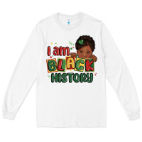 White i am black history black girl Long Sleeve Tee - MaliasSmallBusiness
