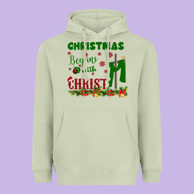 Christmas Begins With Christ Heavyweight Hoodie Designed By Bettercallsaul