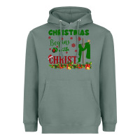 Sage Christmas Begins With Christ Heavyweight Hoodie - Bettercallsaul