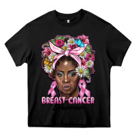 Black breast cancer warrior black woman Heavy Core Tee - BarkalooDesign