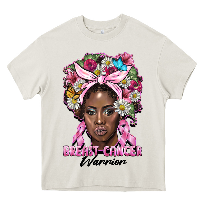 Breast Cancer Warrior Black Woman Heavy Core Tee by BarkalooDesign | Teevron