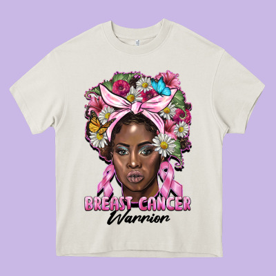 Breast Cancer Warrior Black Woman Heavy Core Tee Designed By Barkaloodesign