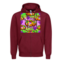 Burgundy Mardi Gras king cake seamless pattern Zipper Hoodie - BundleAndBundleShop