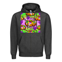 Charcoal Heather Mardi Gras king cake seamless pattern Zipper Hoodie - BundleAndBundleShop