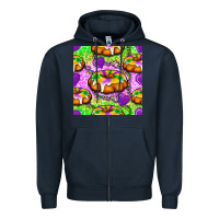 Navy Mardi Gras king cake seamless pattern Zipper Hoodie - BundleAndBundleShop