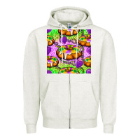 Oatmeal Heather Mardi Gras king cake seamless pattern Zipper Hoodie - BundleAndBundleShop