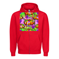 Red Mardi Gras king cake seamless pattern Zipper Hoodie - BundleAndBundleShop