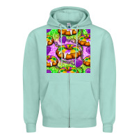 Seafoam Mardi Gras king cake seamless pattern Zipper Hoodie - BundleAndBundleShop