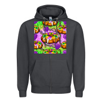 Smoke Mardi Gras king cake seamless pattern Zipper Hoodie - BundleAndBundleShop