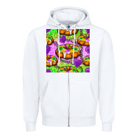 White Mardi Gras king cake seamless pattern Zipper Hoodie - BundleAndBundleShop