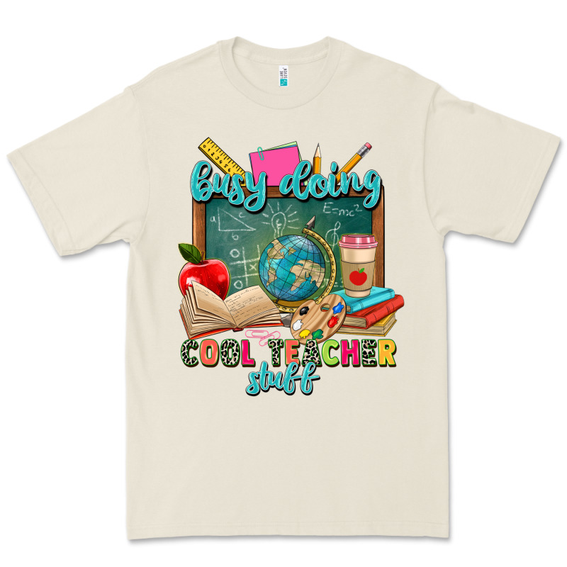 Busy Doing Cool Teacher Stuff Premium Tee by Zillion Design Studio | Teevron