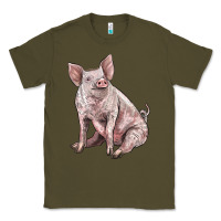 Army Green american yorkshire pig Classic Tee - LillyAllenDesigns