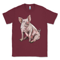 Burgundy american yorkshire pig Classic Tee - LillyAllenDesigns
