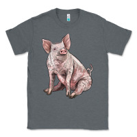 Charcoal Heather american yorkshire pig Classic Tee - LillyAllenDesigns