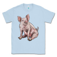 Dusty Blue american yorkshire pig Classic Tee - LillyAllenDesigns
