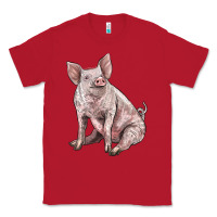 Red american yorkshire pig Classic Tee - LillyAllenDesigns