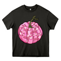 Asphalt pink pumpkin with breast cancer ribbons Heavy Core Tee - RanaPortraitStore