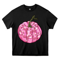 Black pink pumpkin with breast cancer ribbons Heavy Core Tee - RanaPortraitStore