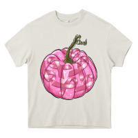 Cream pink pumpkin with breast cancer ribbons Heavy Core Tee - RanaPortraitStore