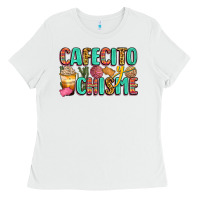 White cafecito y chisme Ladies Tee - Zillion Design Studio