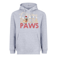Heather Grey Christmas Dogs Paws Heavyweight Hoodie - Bettercallsaul