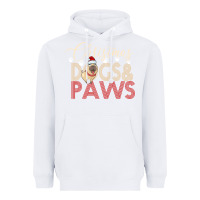 White Christmas Dogs Paws Heavyweight Hoodie - Bettercallsaul