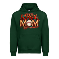 Forest Green blessed baseball mom lightbulb letters Urban Hoodie - OliviaCreatesArt