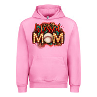 Fuchsia Pink blessed baseball mom lightbulb letters Urban Hoodie - OliviaCreatesArt