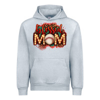 Heather Grey blessed baseball mom lightbulb letters Urban Hoodie - OliviaCreatesArt