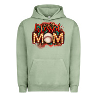 Pigment Oil Green blessed baseball mom lightbulb letters Urban Hoodie - OliviaCreatesArt