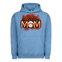 Pigment Pebble Blue blessed baseball mom lightbulb letters Urban Hoodie - OliviaCreatesArt