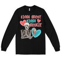Black kinda broke kinda bougie Long Sleeve Tee - MaliasSmallBusiness