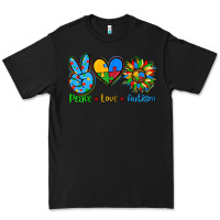 Black peace love autism Premium Tee - AdoDesignShop