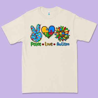 Peace Love Autism Premium Tee Designed By Adodesignshop