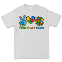 Dove Grey peace love autism Premium Tee - AdoDesignShop