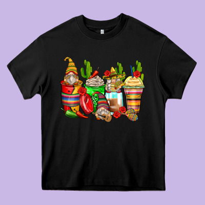 Mexican Gnomes Coffee Cups Heavy Core Tee Designed By Zillion Design Studio