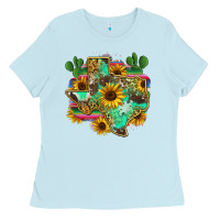 Baby Blue texas map Ladies Tee - Zillion Design Studio
