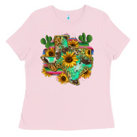 Bubblegum Pink texas map Ladies Tee - Zillion Design Studio