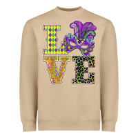 Mushroom mardi gras love mask Heavyweight Sweatshirt - BarkalooDesign