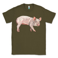 Army Green american yorkshire pig  baby Classic Tee - LillyAllenDesigns