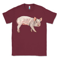 Burgundy american yorkshire pig  baby Classic Tee - LillyAllenDesigns