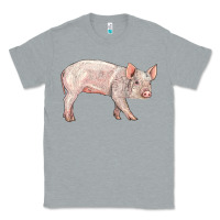 Heather Grey american yorkshire pig  baby Classic Tee - LillyAllenDesigns