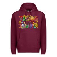 Burgundy Tacos and tequila Premium Hoodie - NancyCooperArtShop